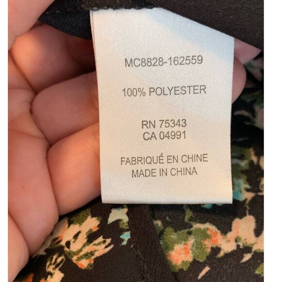 Paraphrase long sleeves back floral overlay tunic blouse size Small - Picture 5 of 14